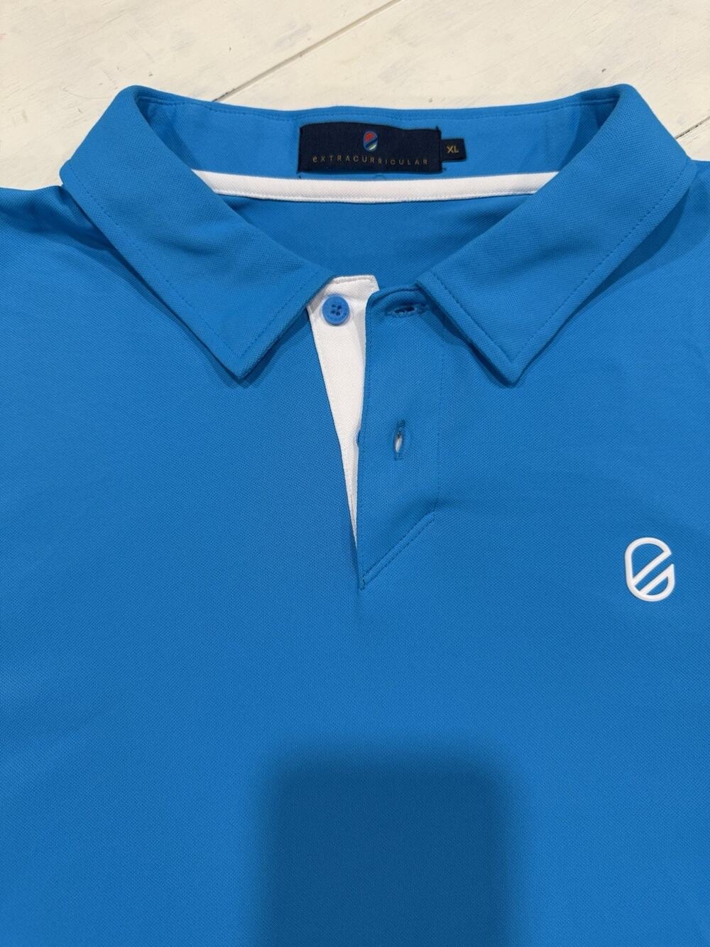 Extracurricular EXCR Golf Polo Shirt Bright Blue Checked Men’s Size XL Logo